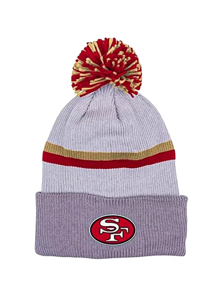 Мужская шапка Mitchell & Ness San Francisco 49ers с помпоном, серая