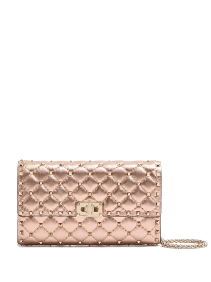 Женский клатч Valentino Garavani Rockstud Spike стеганый, розовый
