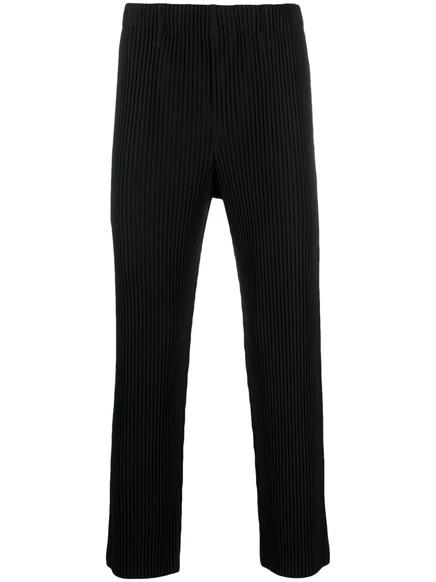 Плиссированные брюки прямого кроя Homme Plissé Issey Miyake black