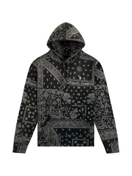 Мужская худи Polo Ralph Lauren с принтом бандана, черная