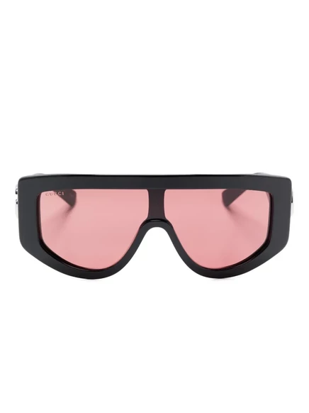 Женские солнцезащитные очки Gucci Eyewear с розовыми линзами, черные