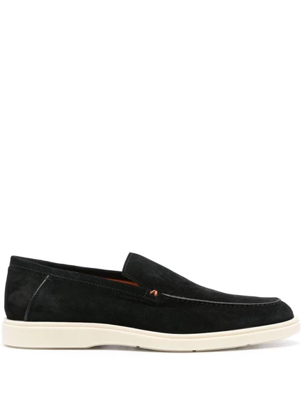 Мужские замшевые лоферы Santoni, чёрные