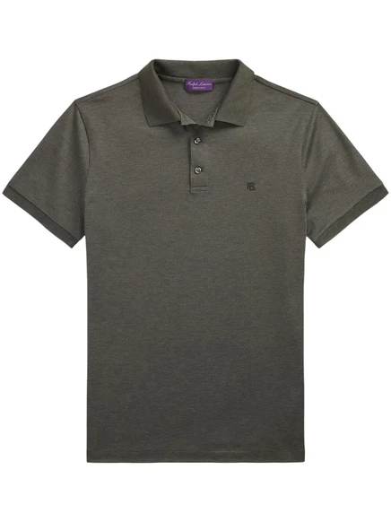 Мужская хлопковая футболка-поло Ralph Lauren Purple Label, серая