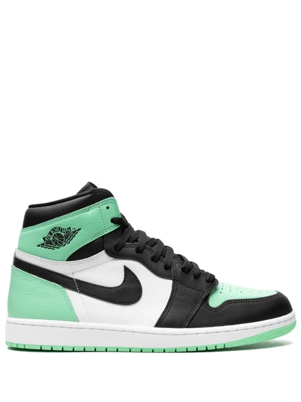 Кроссовки Jordan Air Jordan 1 Retro High OG Green Glow, бело-черно-зелёные