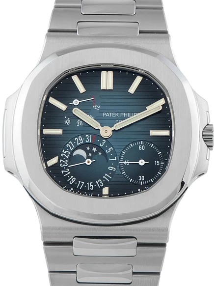 Мужские часы Patek Philippe Nautilus Moonphase 40 мм, синий