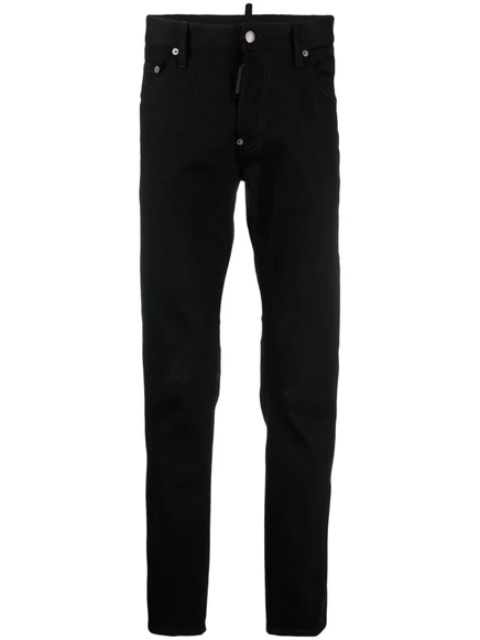 Мужские слим-джинсы DSQUARED2 из стрейч-хлопка, черные
