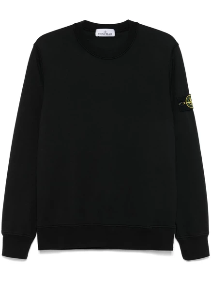 Мужской свитшот Stone Island с нашивкой Compass, черный