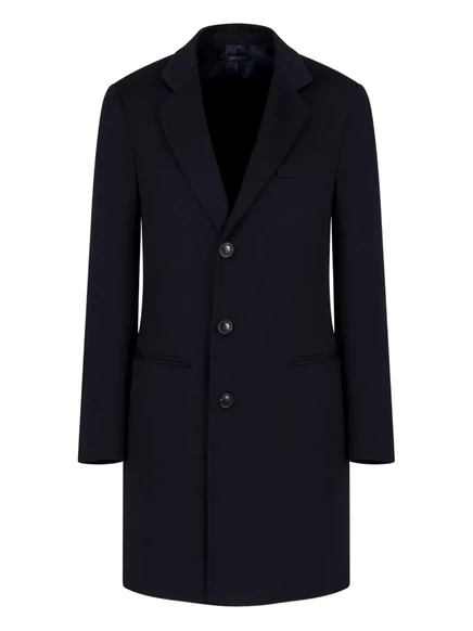 Однобортное кашемировое пальто от Giorgio Armani blue