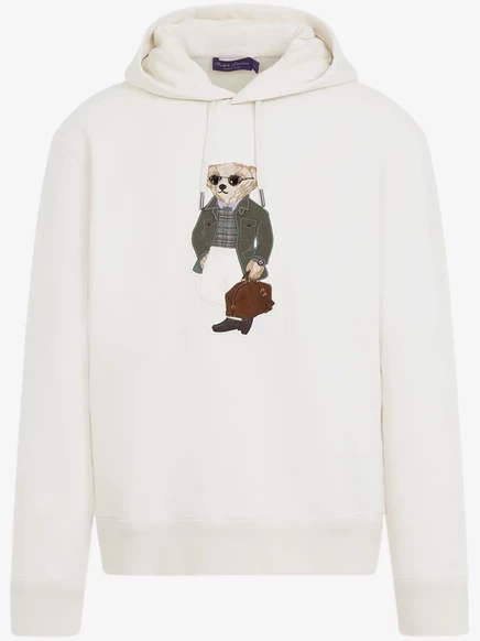 Мужское худи Ralph Lauren Purple Label с мишкой, бежевое