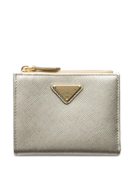 Женский кошелек Prada маленький кожаный, золотистый
