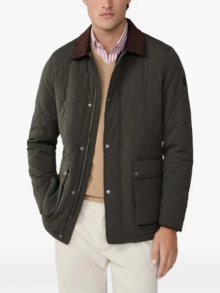 Мужская стёганая куртка Hackett London, зелёная