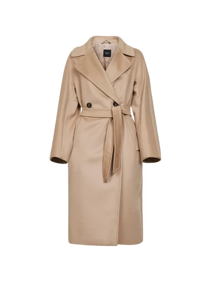 Женское пальто Weekend Max Mara Resina с поясом, бежевое