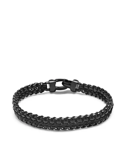 Мужской браслет Nialaya Jewelry коробчатая цепь 8 мм, черная