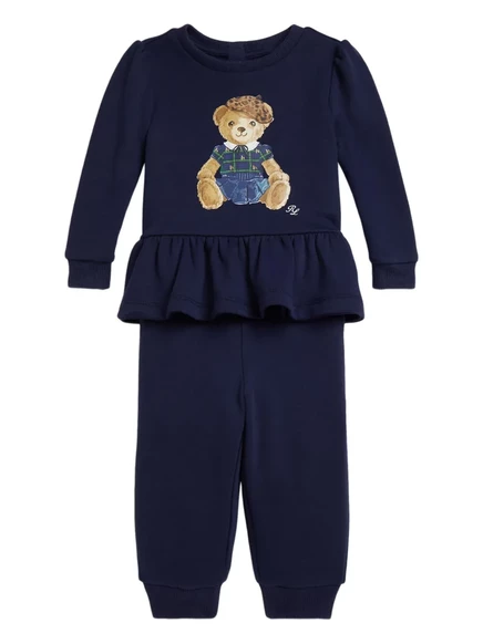Детский костюм Polo Ralph Lauren Kids с принтом мишки, синий