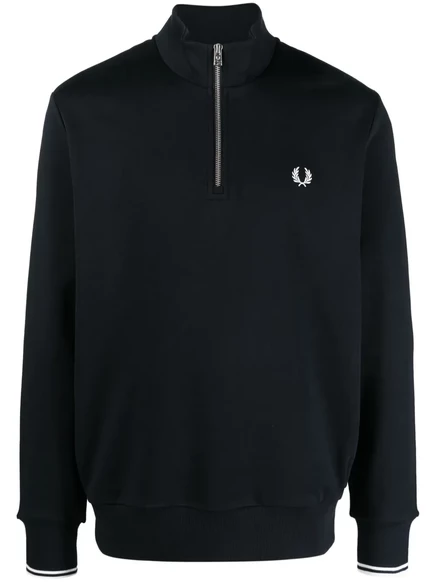 Мужской свитшот на молнии Fred Perry с вышитым логотипом, синий