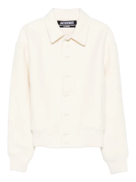 Мужская бомбер-куртка Jacquemus из шерсти, белая