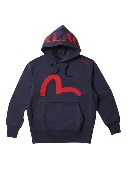 Мужская худи Palace x Evisu Seagull с принтом, синяя