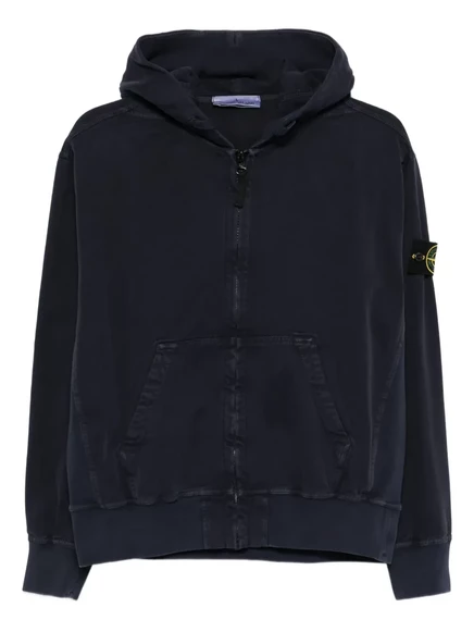 Мужская худи Stone Island с карманом-кенгуру, синяя