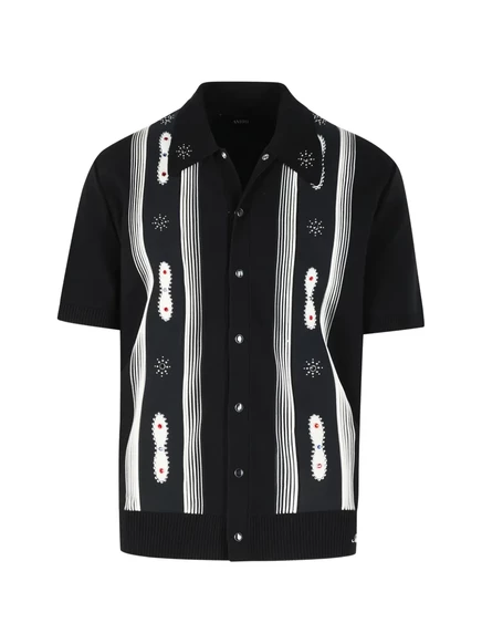 Мужская рубашка Amiri с вышивкой логотипа, черная