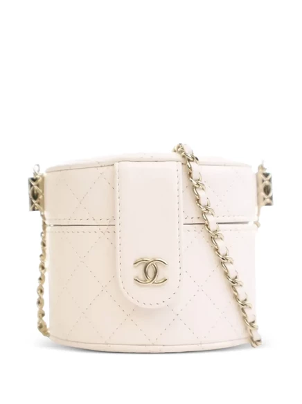 Женская сумка-мини CHANEL Pre-Owned CC Allure стеганая из ягненка, белая