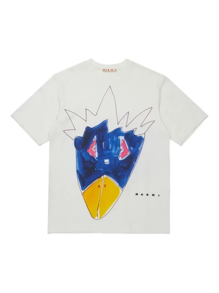 Детская футболка Marni Kids из хлопка, серая