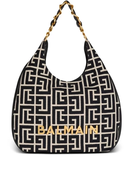 Большая мягкая сумка-хобо Balmain 1945 года выпуска через плечо black