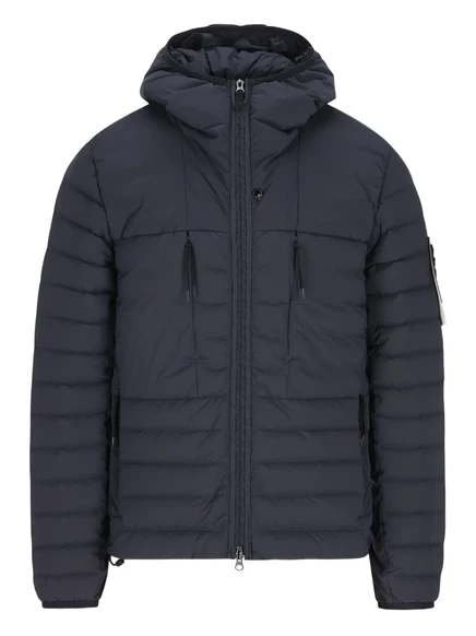 Мужская пуховая куртка Stone Island с капюшоном, черная