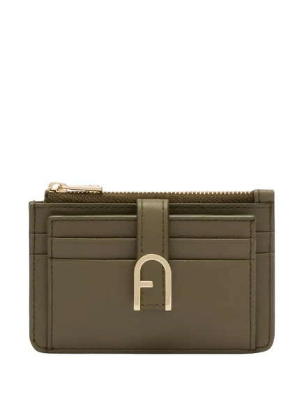 Женский кожаный кошелек Furla на молнии, зеленый