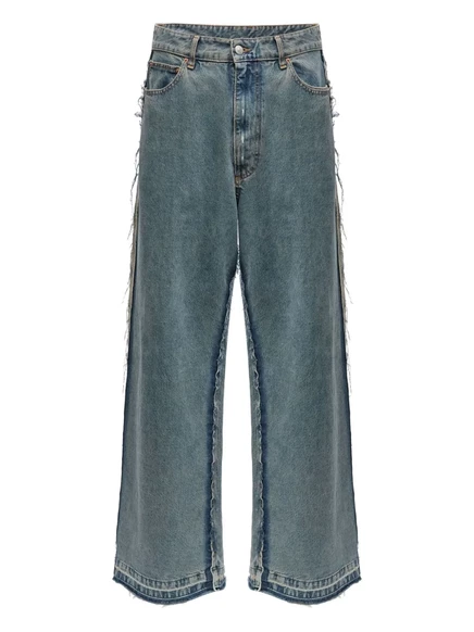 Мужские прямые джинсы MM6 Maison Margiela с изнанкой, синие