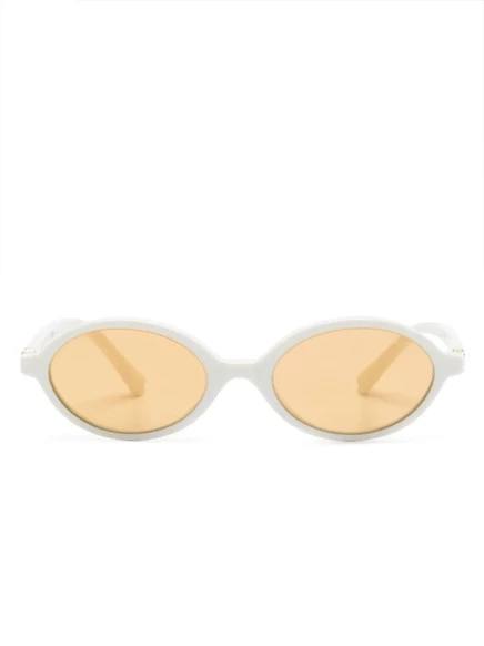 Солнцезащитные очки в овальной оправе с логотипом Miu Miu Eyewear  white