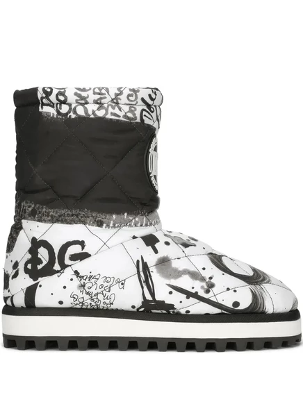 Женские стеганые ботинки Dolce & Gabbana, белые