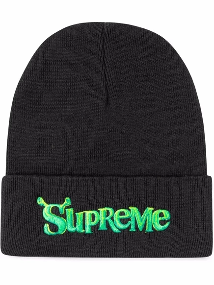 Унисекс шапка Supreme x Shrek с логотипом, черная