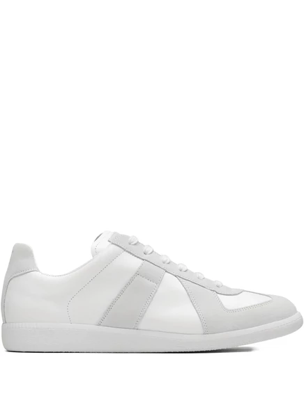 Реплика кожаных кроссовок Maison Margiela с низким берцем white