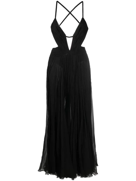Шелковое платье с драпировкой на спине от Roberto Cavalli black