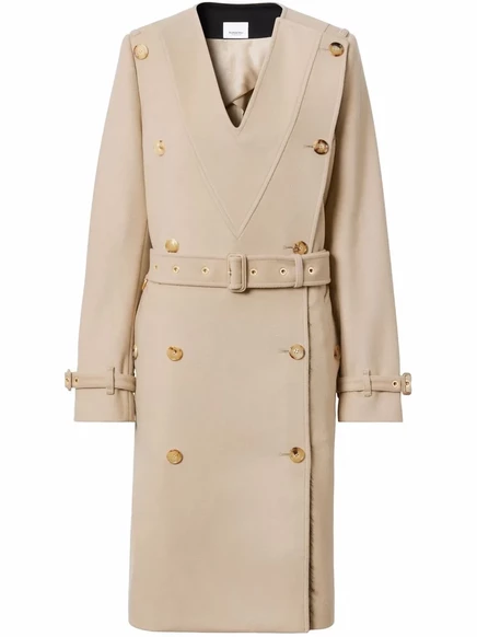Женский двубортный тренч Burberry из шерсти с кашемиром, бежевый