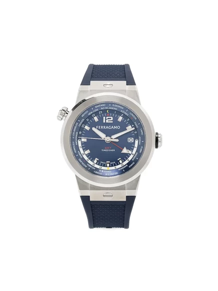 Мужские часы Ferragamo F-80 WorldTime 43 мм, синие