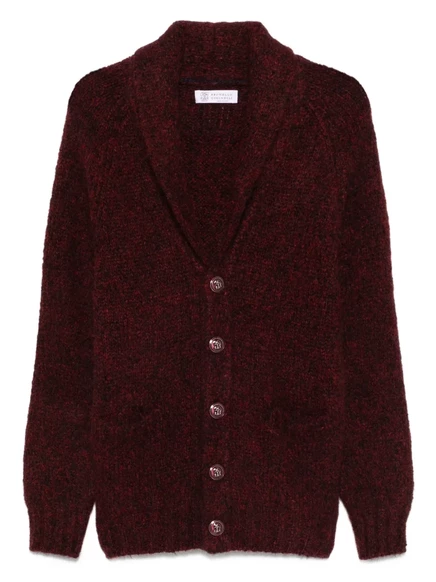 Мужской кардиган Brunello Cucinelli шерстяной, бордовый