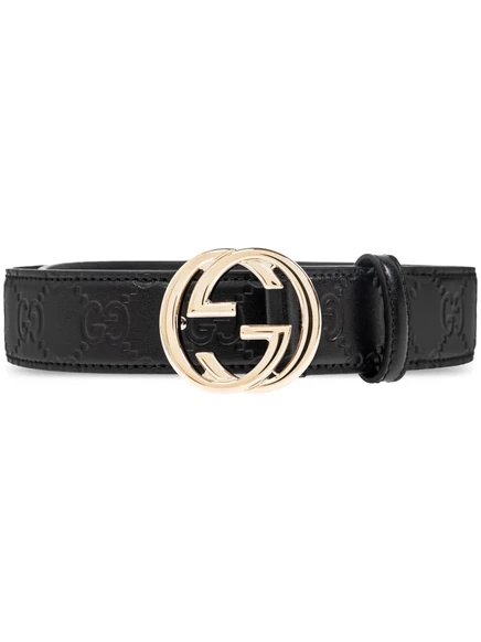 Женский ремень Gucci с пряжкой Interlocking G, черный