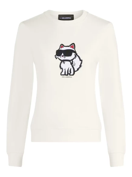Женский свитшот Karl Lagerfeld с принтом Choupette, белый