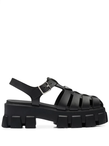 Женские сандалии на каблуке Prada Monolith, черные
