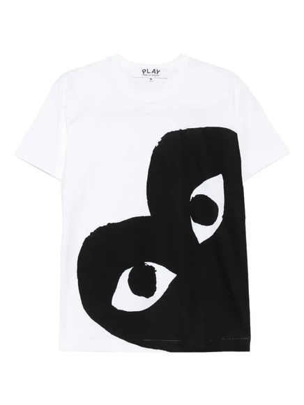 Футболка унисекс COMME des GARONS PLAY с сердцем, белая