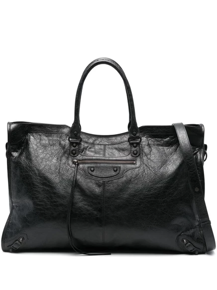 Дорожная сумка Balenciaga Le City с ремнём, чёрная