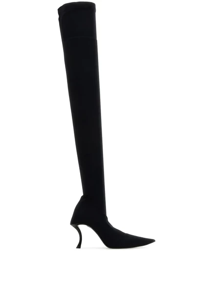 Сапоги выше колена Balenciaga Hourglass длиной 100 мм black