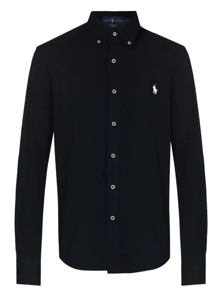 Мужская рубашка Polo Ralph Lauren с логотипом, черная