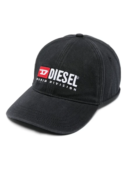 Мужская хлопковая кепка Diesel с вышитым логотипом, черная