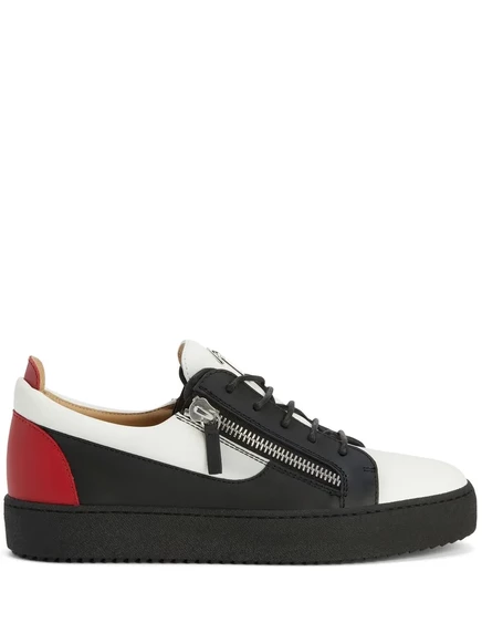 Кроссовки Giuseppe Zanotti Frankie с низкой посадкой и двойной молнией white