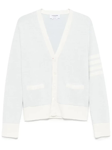 Мужской кардиган Thom Browne 4-Bar V-образный, голубой