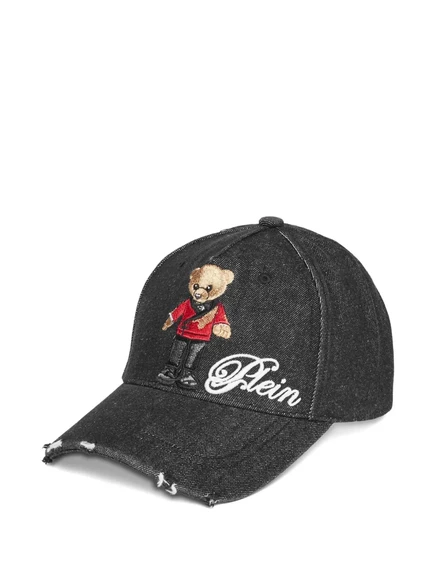 Унисекс джинсовая бейсболка Philipp Plein с вышивкой, черная
