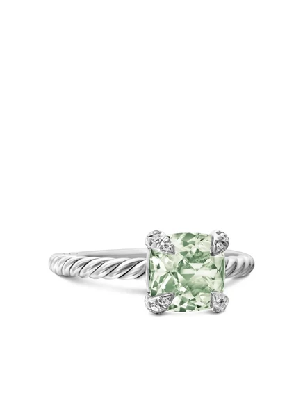 Женское кольцо David Yurman Chatelaine прасиолит, зеленое
