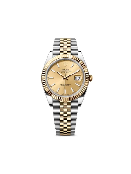 Мужские часы rolex datejust 41 мм сталь/золото, шампань